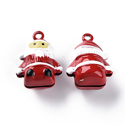 Christmas Baking Paint Brass Bell Pendants&nbsp;KKB-S002-002