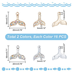 32Pcs 2 Colors Zinc Alloy Colorful Rhinestone Pendants&nbsp;FIND-GA0002-71