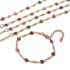 304 Stainless Steel Resin Link Chain Bracelets for Women&nbsp;BJEW-D452-01G