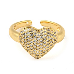 Brass Micro Pave Cubic Zirconia Open Finger Ring&nbsp;RJEW-C069-09G