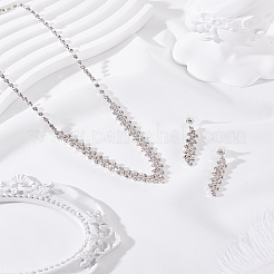 1 Set Iron Jewerly Sets. Rhinestone Necklace & Stud Earring Sets&nbsp;SJEW-LP0001-32S