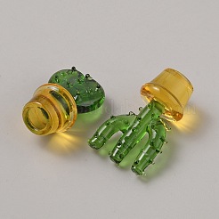 Glass Cactus Display Decorations&nbsp;DJEW-WH20003-01A