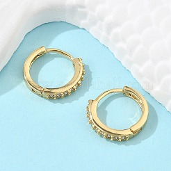 Clear Cubic Zirconia Huggie Hoop Earrings&nbsp;EJEW-L231-41G-01