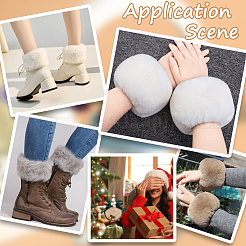 Women Imitation Rabbit Hair Cuffs Oversleeve Arm Gloves&nbsp;AJEW-WH20019-20C