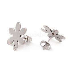 Non-Tarnish 201 Stainless Steel Stud Earring Findings&nbsp;STAS-G266-03P