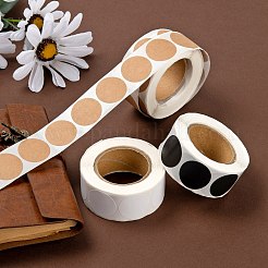 6 Rolls 3 Style Blank Self-Adhesive Kraft Paper Stickers&nbsp;DIY-LS0003-37