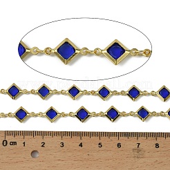 Brass Glass Rhombus Link Chains&nbsp;CHC-R001-05G-01
