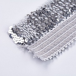 Plastic Paillette Elastic Beads&nbsp;LS-PVC-WH001-A04-45mm