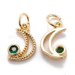 Real 18K Gold Plated Brass Micro Pave Cubic Zirconia Charms&nbsp;ZIRC-M114-52G-02
