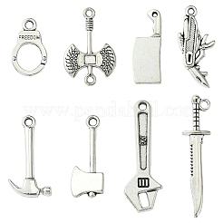 40Pcs 8 Styles Tibetan Style Alloy Pendants&nbsp;TIBEP-YW0001-75