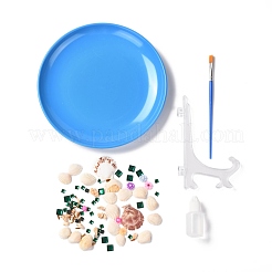 DIY Peacock Pattern Shell Conch Disk Paste Painting For Kids&nbsp;DIY-P035-05