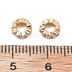 Brass Micro Pave Cubic Zirconia Beads&nbsp;KK-A259-04G