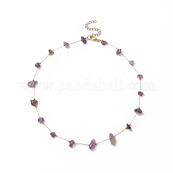 Natural Mixed Gemstone Chips Beaded Necklace&nbsp;NJEW-JN04234