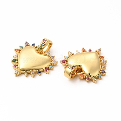 Rack Plating Brass Micro Pave Cubic Zirconia Pendants&nbsp;KK-K165-30