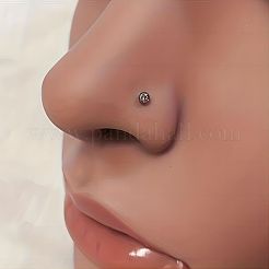 316L Surgical Stainless Steel Pave Cubic Zirconia Heart Square Flat Round L-Shaped Nose Rings&nbsp;FS-WGD0B52-01