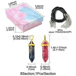 DIY Natural Gemstone & Waxed Cord Necklace Making Kits&nbsp;DIY-FS0008-04A