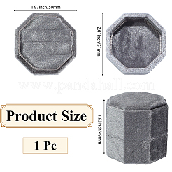 Velvet Cover Plastic Couple Ring Box&nbsp;VBOX-WH20003-001D