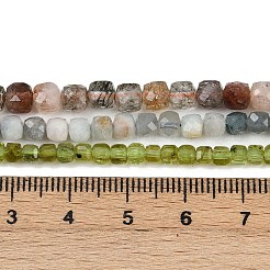 Natural Aquamarine & Rutilated Quartz & Prehnite Beads Strands&nbsp;G-RM2025-C44-G