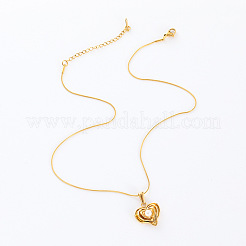 Elegant Stainless Steel & Imitation Pearl Heart Pendant Necklaces for Women&nbsp;EM0874