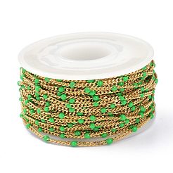 Ion Plating(IP) 304 Stainless Steel Enamel Curb Chains&nbsp;CHS-P013-01G-10
