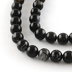 Natural Black Onyx Round Bead Strands&nbsp;X-G-R198-12mm