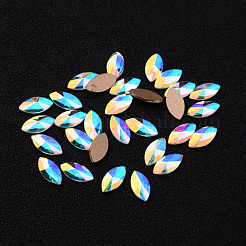 Faceted Horse Eye K9 Glass Rhinestone Cabochons&nbsp;EGLA-O007-15B