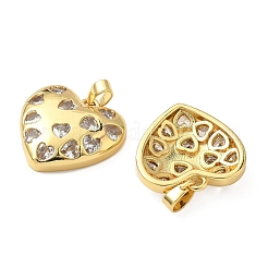 Brass Micro Pave Clear Cubic Zirconia Pendants&nbsp;KK-H076-16G