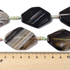 Natural Banded Agate/Striped Agate Beads Strands&nbsp;G-G196-A02-02