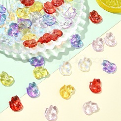 50Pcs 5 Colors Transparent Spray Painted Glass Pendants&nbsp;GLAA-YW0003-94
