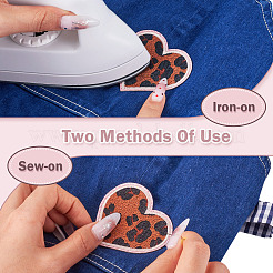 10Pcs 10 Styles Polyester Leopard Print Embroidery Cloth Iron on/Sew on Patches&nbsp;PATC-TA0001-59