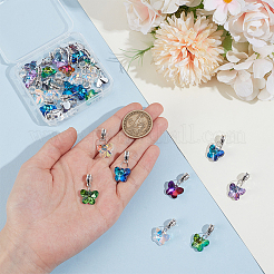 30Pcs 6 Colors Glass European Dangle Charms&nbsp;PALLOY-PH01836