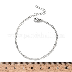 304 Stainless Steel Dapped Chains Bracelets for Women&nbsp;BJEW-D466-08C-P