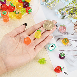 48Pcs 8 Styles Translucent Resin Pendants&nbsp;RESI-GL0001-08