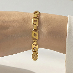 304 Stainless Steel Link Chain Bracelets for Women&nbsp;WG149F2-01