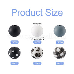 78Pcs 6 Style Food Grade Eco-Friendly Silicone Focal Beads&nbsp;SIL-TA0001-12