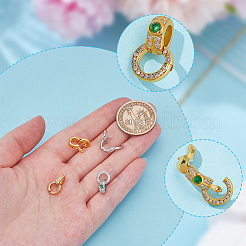 4Pcs 4 Styles Brass with Cubic Zirconia Pendant Bails&nbsp;KK-AR0001-84