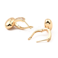 Brass with Cubic Zirconia Hoop Earrings&nbsp;EJEW-G362-03KCG