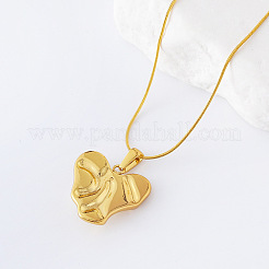 3Pcs Stainless Steel & Imitation Pearl Textured Heart Pendant Necklaces for Women&nbsp;YT7025