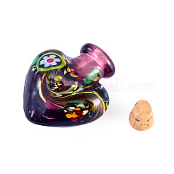 Handmade Lampwork Perfume Bottle Pendants&nbsp;LAMP-TADJ0001-06A