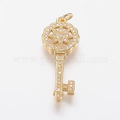 Brass Micro Pave Cubic Zirconia Pendants&nbsp;ZIRC-G104-04