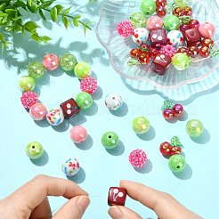 45Pcs 9 Styles Plastic Round Bead & Acrylic Beads Kits&nbsp;MACR-CJ0002-45