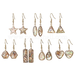 Natural Paua Shell Dangle Earrings&nbsp;EJEW-JE06274