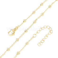 3MM Round Balll Brass Curb Chain Necklaces for Women&nbsp;NJEW-K271-09G
