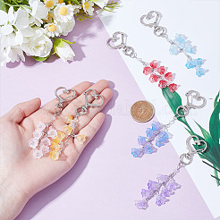 12Pcs 6 Colors Lily of the Valley Glass Pendant Decration&nbsp;HJEW-NB00236