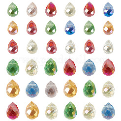 50Pcs 2 Styles Electroplate Transparent Glass Beads Sets&nbsp;EGLA-TADJ0001-18