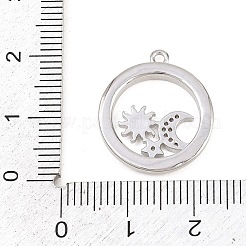 Autumn Brass Micro Pave Clear Cubic Zirconia Pendants&nbsp;KK-D225-04P