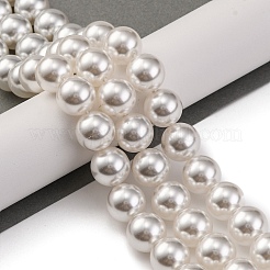 Baking Paint Pearlized Glass Pearl Round Bead Strands&nbsp;PEAR-H019-02E-04