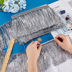 Polyester Tinsel Tassel Trimming&nbsp;DIY-WH0591-008A