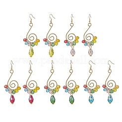 Vortex Spiral Glass Dangle Earrings&nbsp;EJEW-JE06861