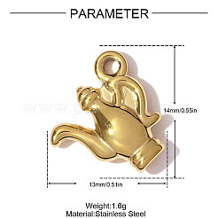 304 Stainless Steel Pendants&nbsp;STAS-OY008-45G